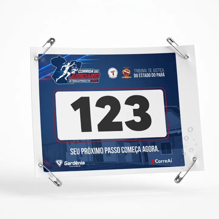Número de peito personalizado da 2ª Corrida do Judiciário